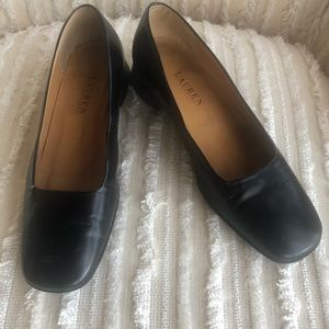 Ralph Lauren black slip on flats